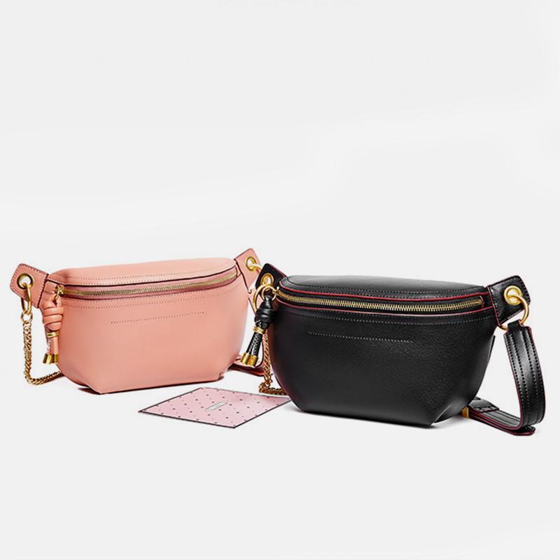 Genuine Leather Large Capacity Crossbody Bag Waist Bag