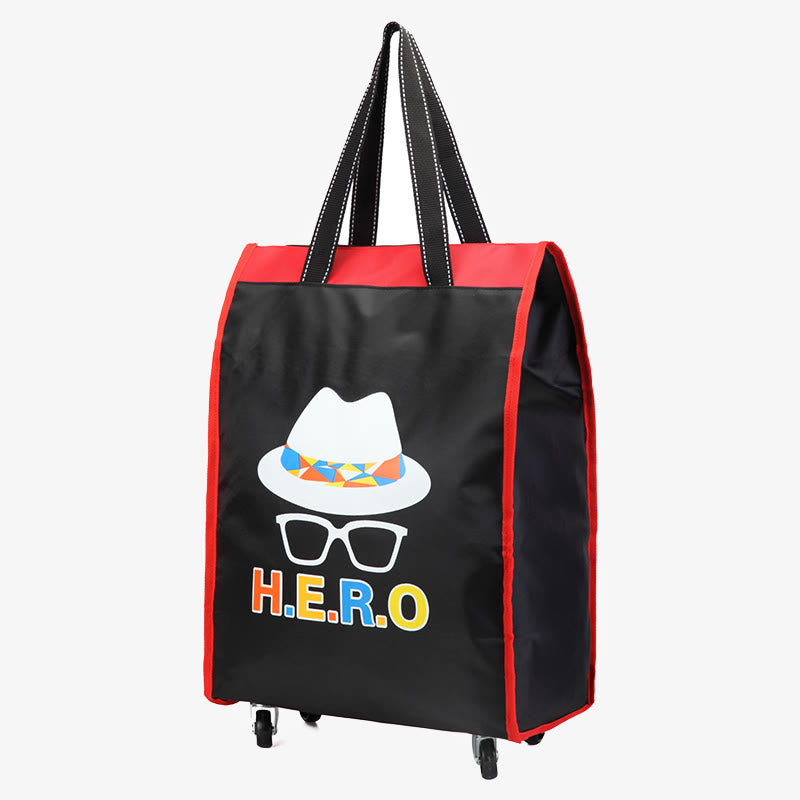 Rolling Handbag Women's Supermarket Shopping Portable Travel Tote With Wheels