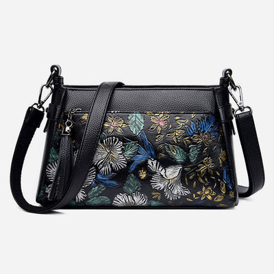 Blooming Floral Crossbody Bag For Women Dragonfly Print Tassel Purse