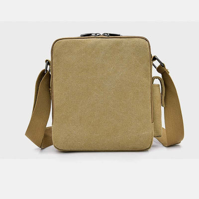 Vintage Canvas Mini Crossbody Shoulder Bag Men Small Purses with Multi-Slot