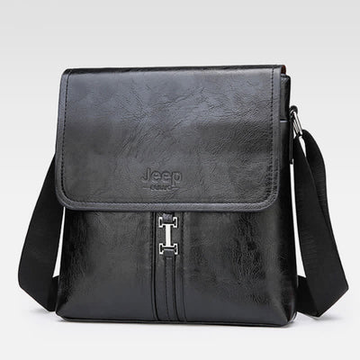 Vintage Leather Messenger Shoulder Crossbody Bag for Men Work Business