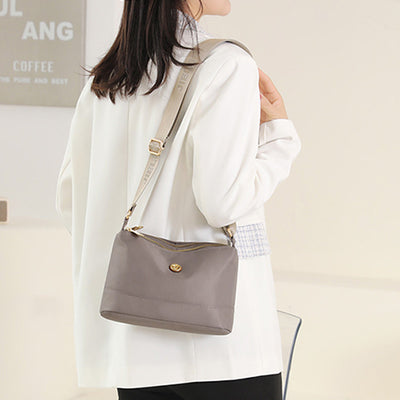 Triple Zip Small Crossbody Bag Lightweight Waterproof Nylon Shoulder Purses Handbags