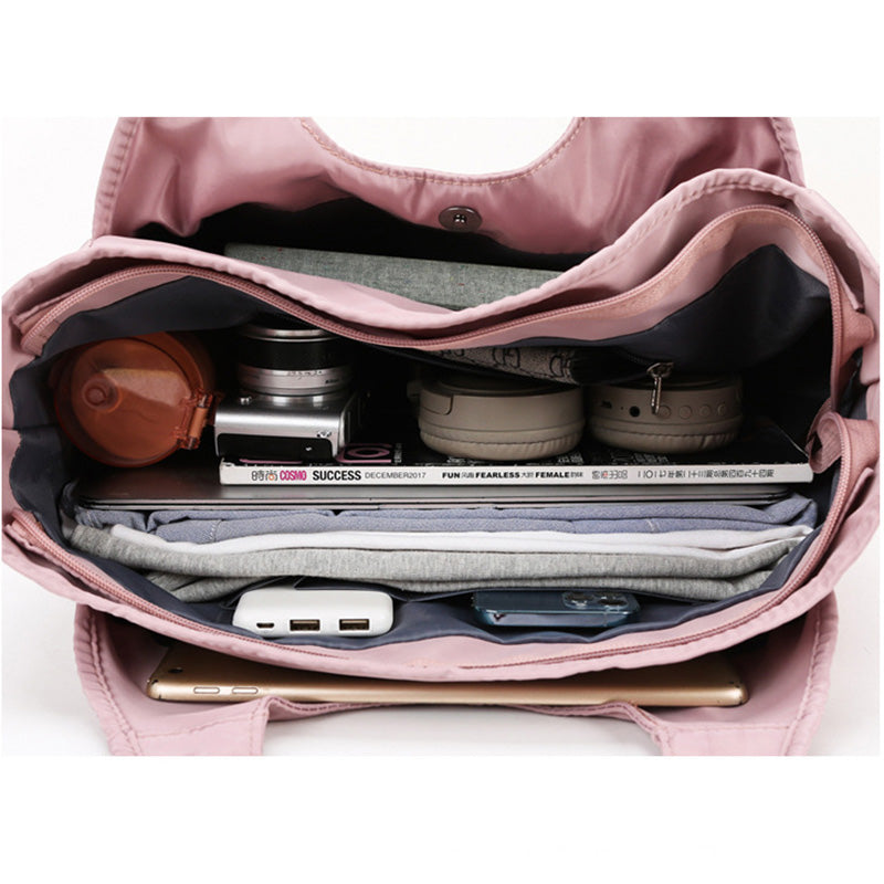 Large Capacity Tote Handbag for Women Multi-Pocket Casual Sport Shoulder Bag