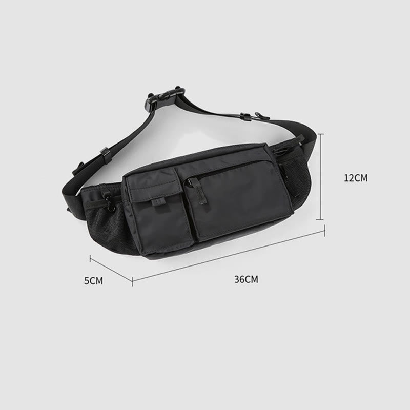 Waist Bag For Men Solid Color Oxford Crossbody Chest Bag