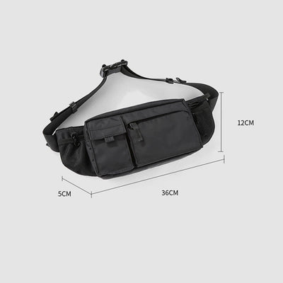 Waist Bag For Men Solid Color Oxford Crossbody Chest Bag