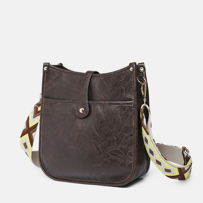 Crossbody Bag for Women PU Leather Vintage Adjustable Shoulder Bag