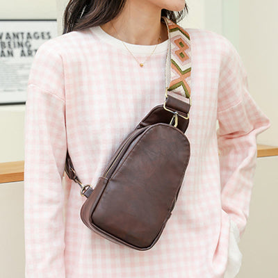 Sling Bag For Women Lightweight Wide Straps Leather Shopping Bag