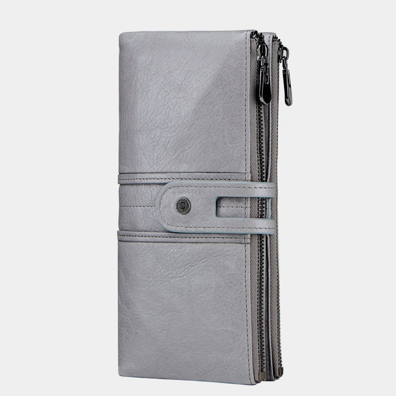 Wallets for Women Genuine Leather Cellphone Case Long Slim Credit Card Holder