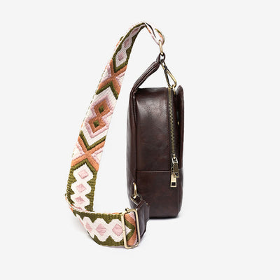 Sling Bag For Women Lightweight Wide Straps Leather Shopping Bag