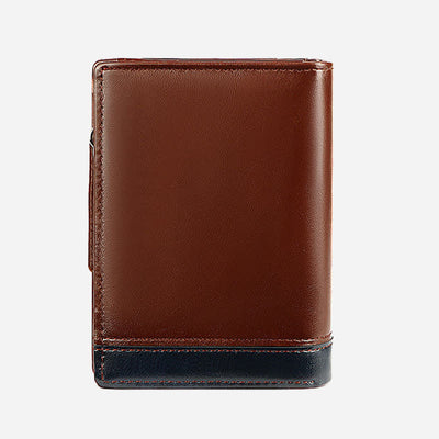 Mens Bifold Wallet Retro RFID Credit Card Holder with Zipper Pocket