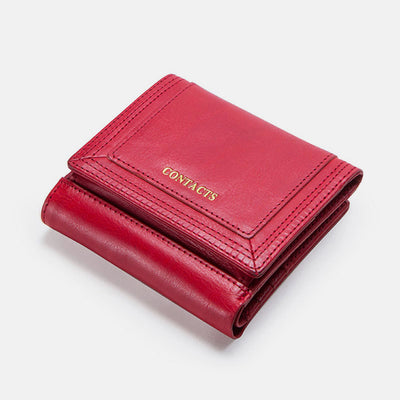 Multifunctional Genuine Leather Short Wallet