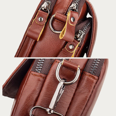 Waist Bag For Men Genuine Leather Horizontal Multi-Functional Phone Bag