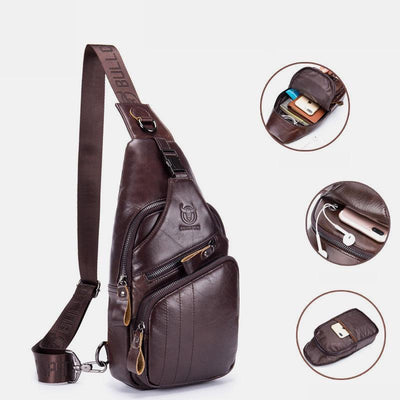 Genuine Leather Vintage Multifunction Sling Bag