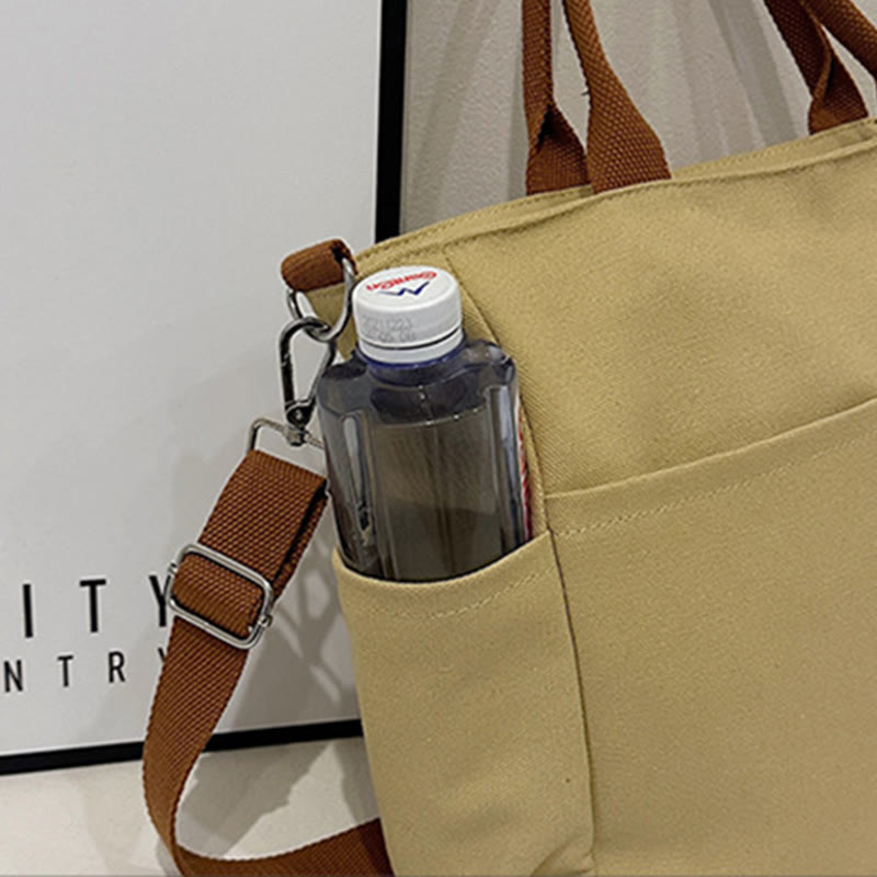 Simple Tote Bag For Women Daily Portable Canvas Crossbody Bag