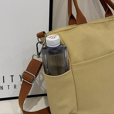 Simple Tote Bag For Women Daily Portable Canvas Crossbody Bag