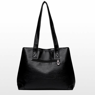 Women's Double Compartment Soft Faux Leather Tote Handbag Shoulder Bag Purse