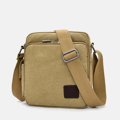 Vintage Canvas Mini Crossbody Shoulder Bag Men Small Purses with Multi-Slot