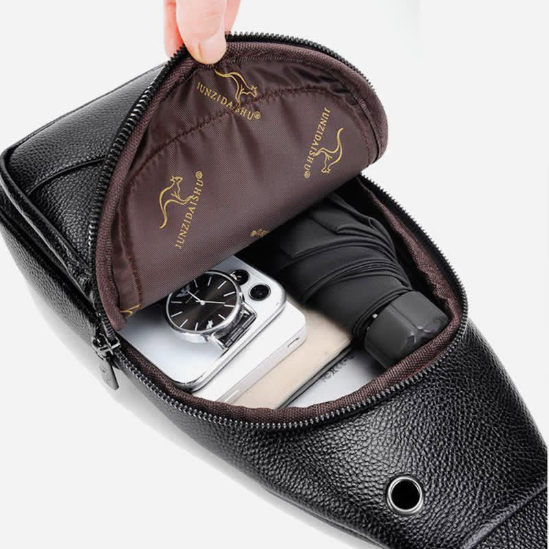 Small Crossbody Sling Bag for Men Leather Purses Chest Bag