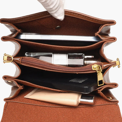 Crossbody Bag For Women Genuine Leather Cylinder Large Capacity Shoulder Bag
