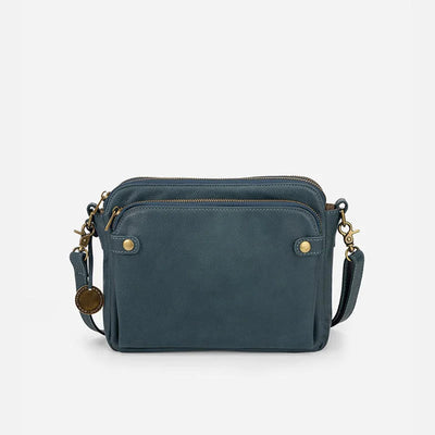 Vintage Three Layer Leather Crossbody Shoulder Bag For Women