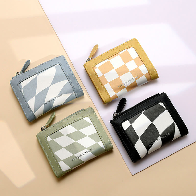 Wallet For Women Protable Light Color Short Leather Money Clip