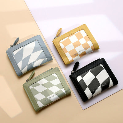Wallet For Women Protable Light Color Short Leather Money Clip