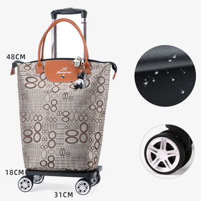 Multifunctional Portable Trolley For Women Detachable Folding Wheel Tote