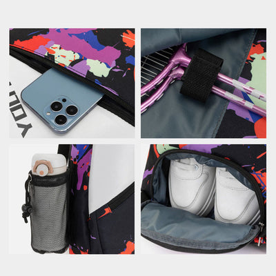 Racket Bag For Teenager Colorful Printing Waterproof Oxford Sports Bag