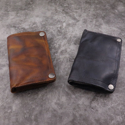 Retro Vertical Multi-slot Handmade Wallet Card Case