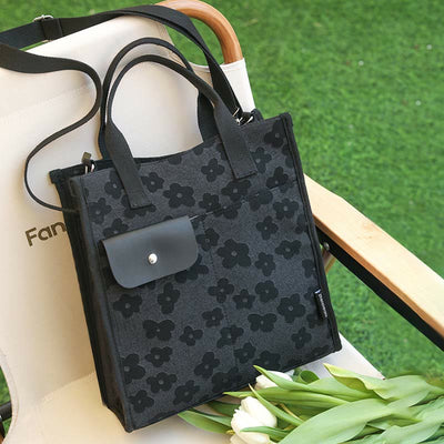 Floral Crossbody Tote For Office Cute Nylon Shoulder Purse