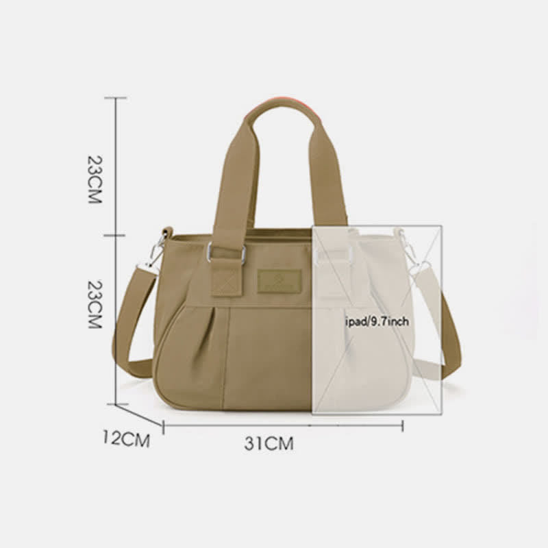 Triple Layer Nylon Purses for Women Top Handle Satchel Crossbody Bag