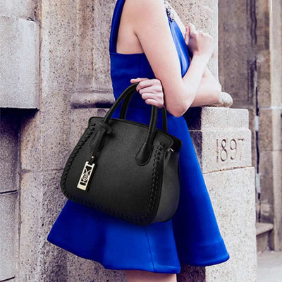 Women's Classic Satchel Purse Top-Handle PU Leather Tote Shoulder Bag