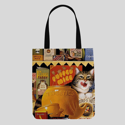 Cute Kitty Canvas Tote Bag for Women Men Multifunction Shoulder Purses