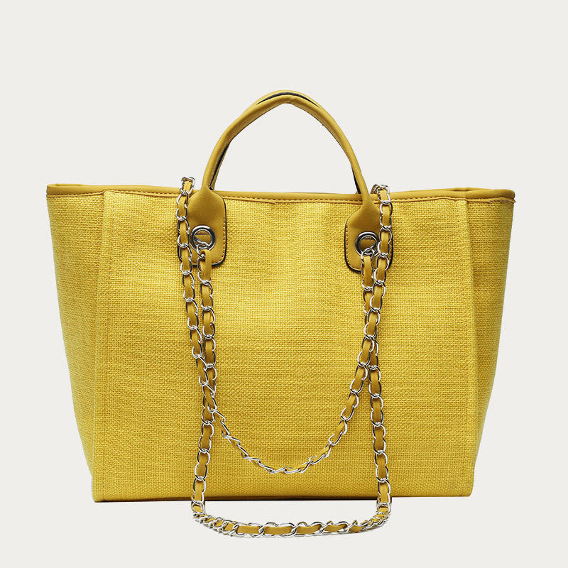 Crossbody Canvas Tote For Women Chain Strap Bucket Bag