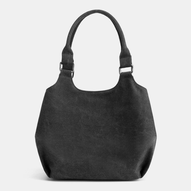 Triple Compartment Canvas Tote Lightweight Functional Hobo Handbag Purse