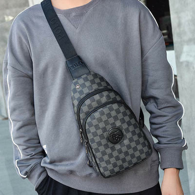 Men Outdoor Casual Travel Hiking Crossbody Chest Sling Bag One-Shoulder Strap