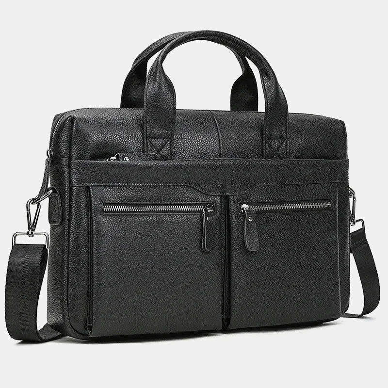 Business Briefcase Messenger Bag For Men Genuine Leather Laptop Bag
