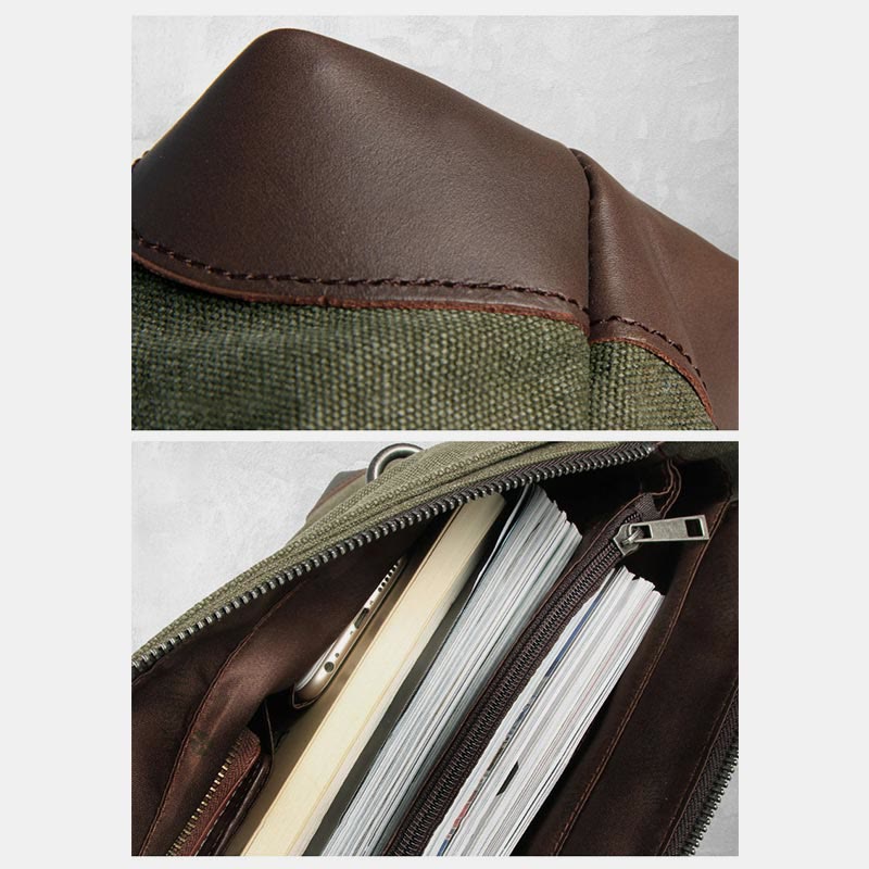 Messenger Bag For Men Canvas Casual Vintage Document Crossbody Handbag