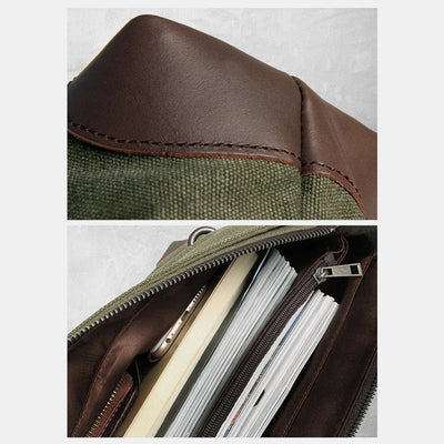 Messenger Bag For Men Canvas Casual Vintage Document Crossbody Handbag