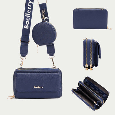 Phone Bag For Women Lychee Pattern Alphabet Straps Crossbody Bag