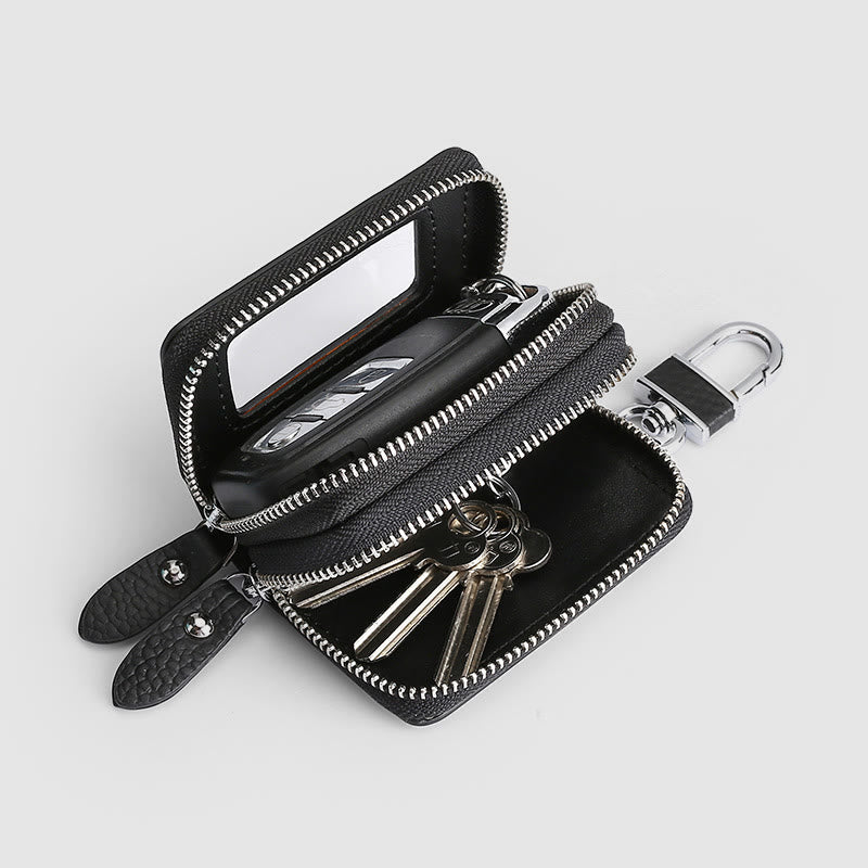 Storage Bag For Men Vintage Cowhide Leather Car Key Bag