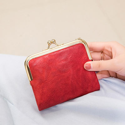 Multifunctional Bifold Vintage Kiss Lock Coin Purse