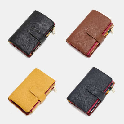 Multi-Slot Real Leather Wallet for Women RFID Blocking Bifold Compact Wallet