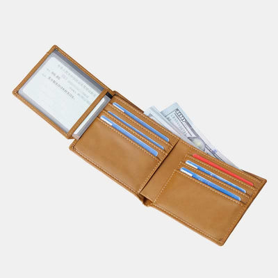 Personalized Engraved Mens Wallet Trifold Leather Wallet Card Holder