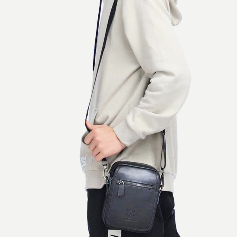 Genuine Leather Crossbody Bag for Men Messenger Bag Shoulder Bag