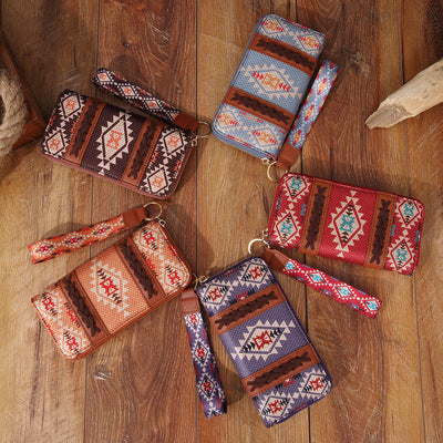 Bohemian Wallet Vintage Canvas Ethnic Style Small Clutch For Women
