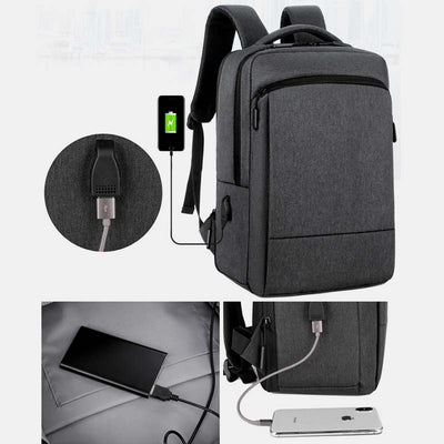 Large Capacity Lightweight Waterproof Expandable Business Backpack With USB Charging Port