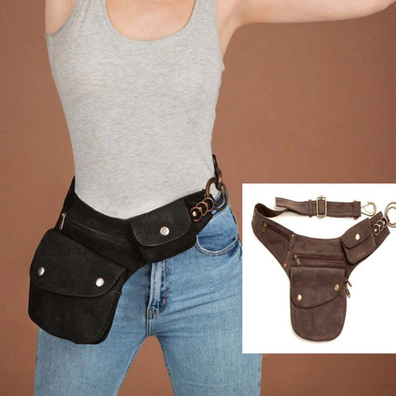 Medieval Handmade Vintage Practical Leather Waist Bag for Daliy Parties