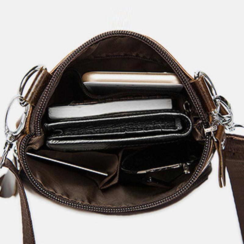 Genuine Leather Vintage Multi-function Crossbody Bag