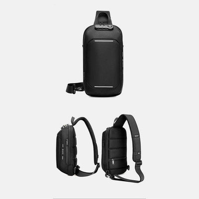 Anti-theft Waterproof Chest Bag Sling Bag With USB Charging Port